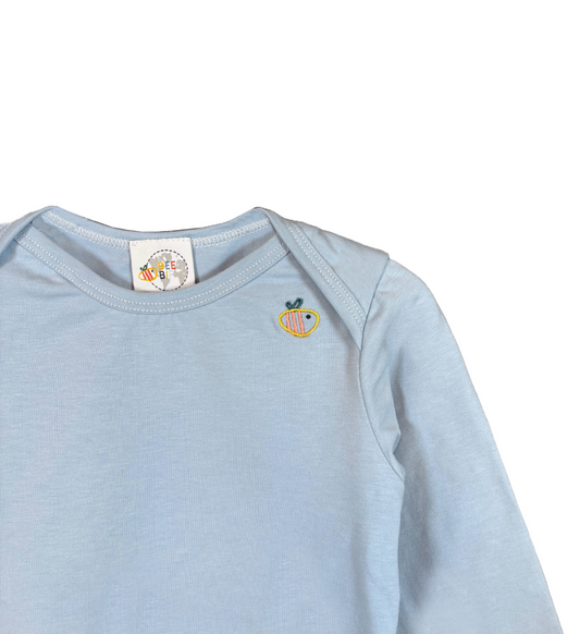 Body in cotone biologico - Celeste