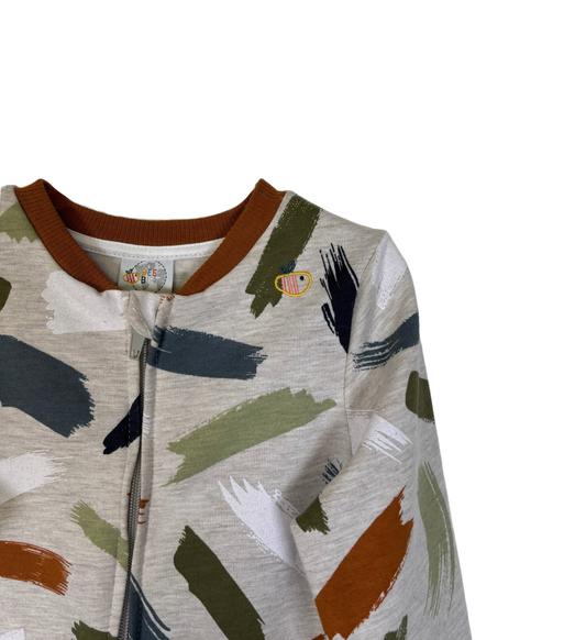 Tutina in cotone felpato biologico - Fantasia Pennellate