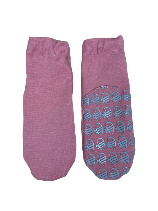 Calzini antiscivolo in cotone biologico - Rosa Malva