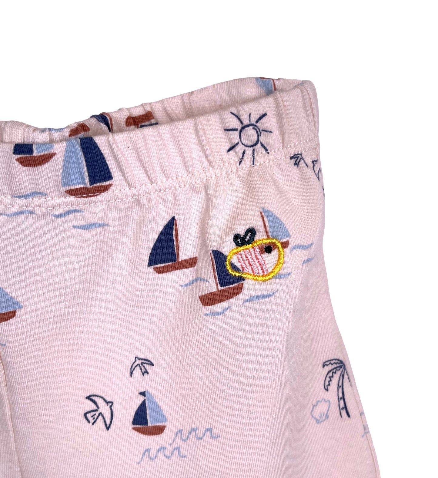 Pantaloncino e maglietta in cotone biologico – Fantasia Barchette