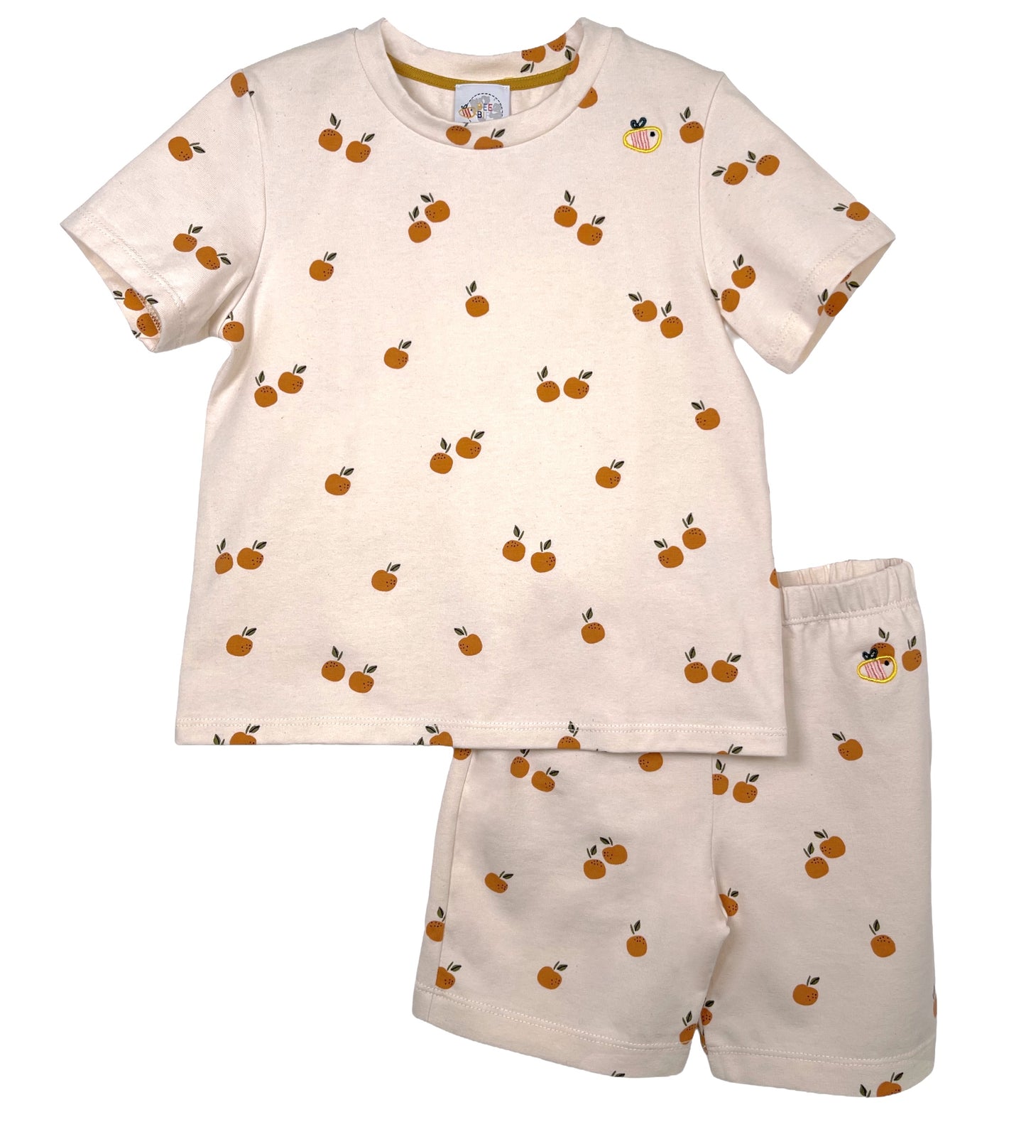 Pantaloncino e maglietta in cotone biologico – Fantasia Mandarini