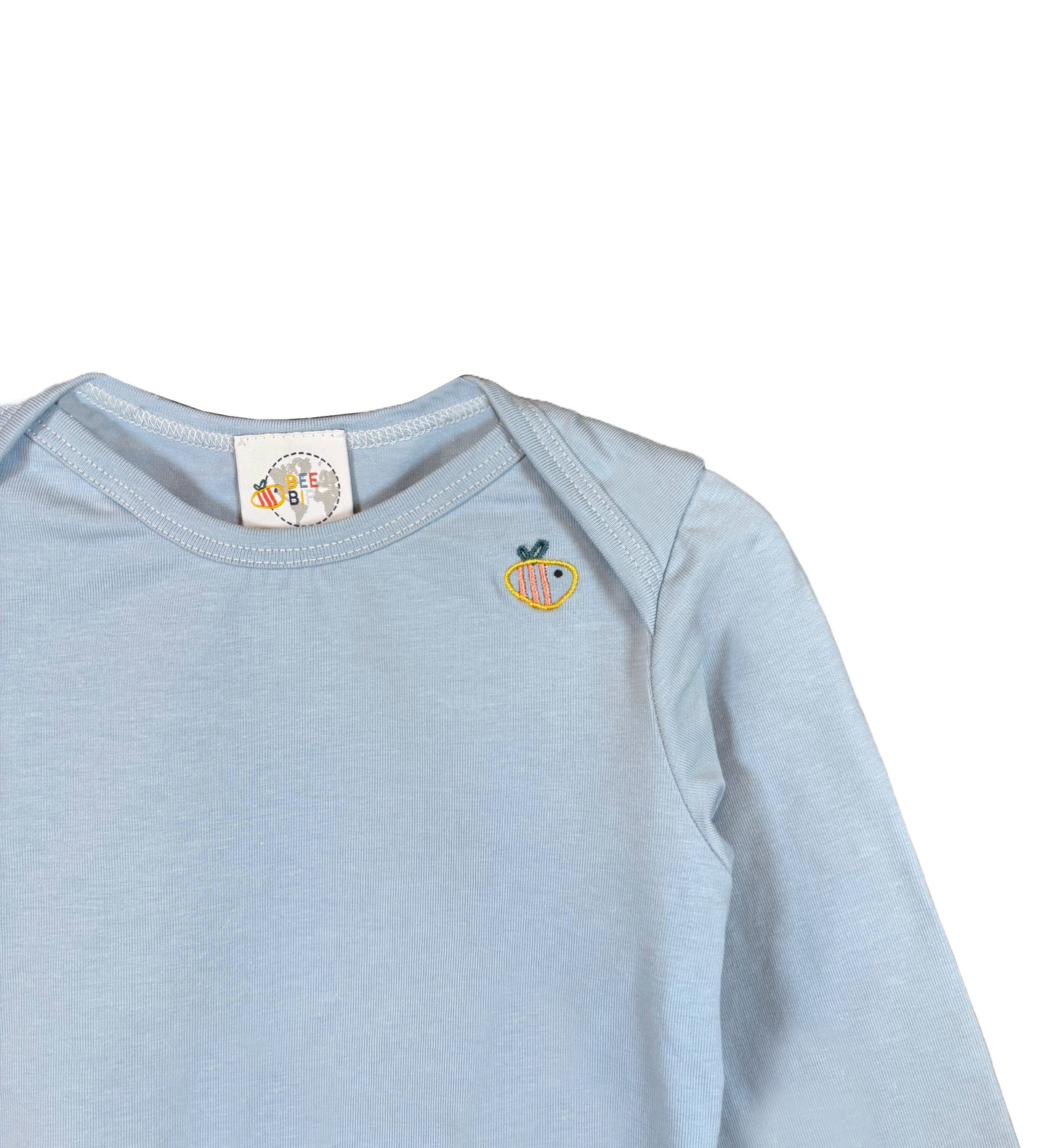 Body in cotone biologico - Celeste