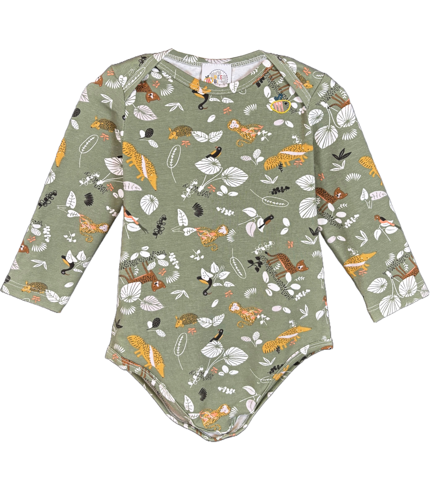 Body in cotone biologico – Fantasia Giungla Verde Salvia