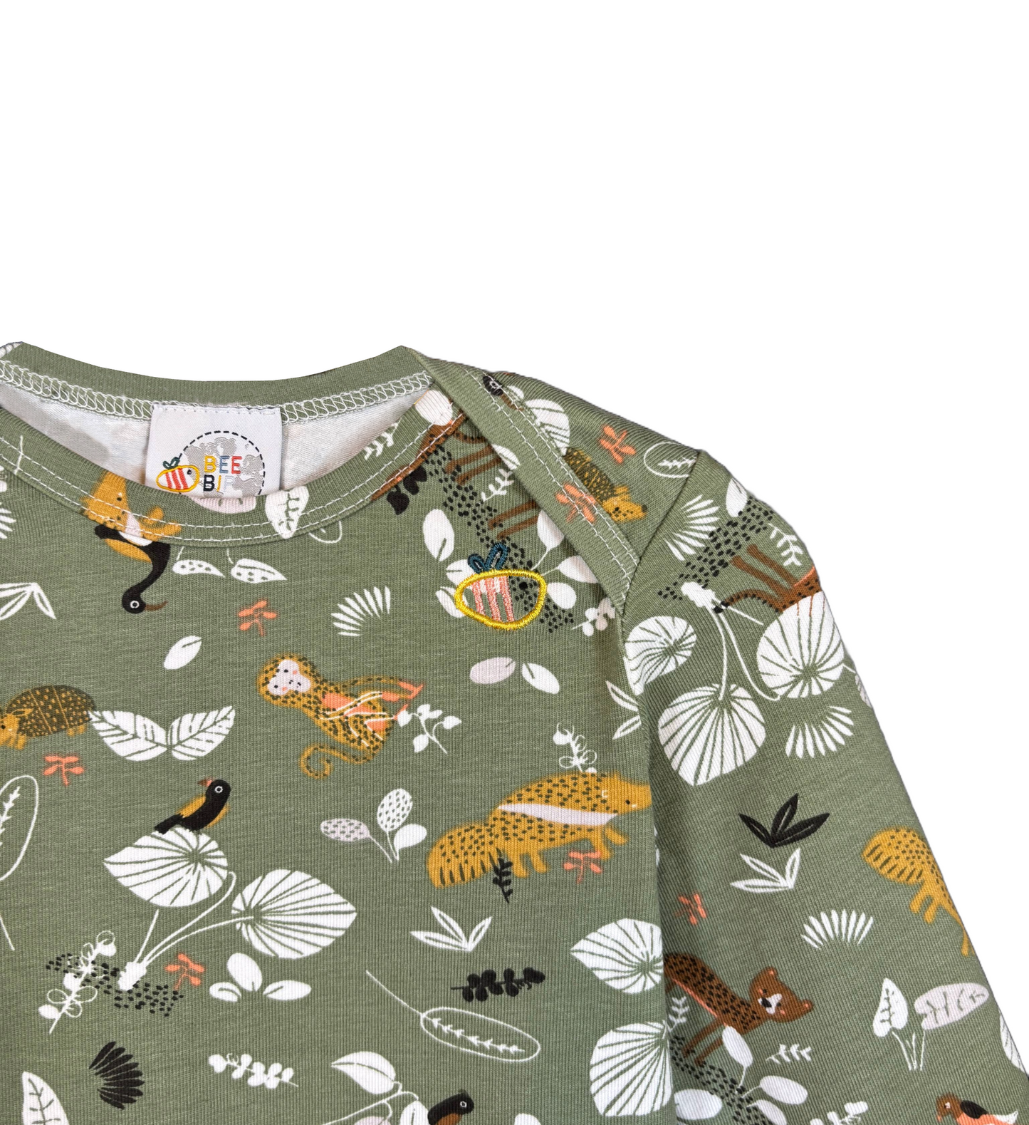 Body in cotone biologico – Fantasia Giungla Verde Salvia