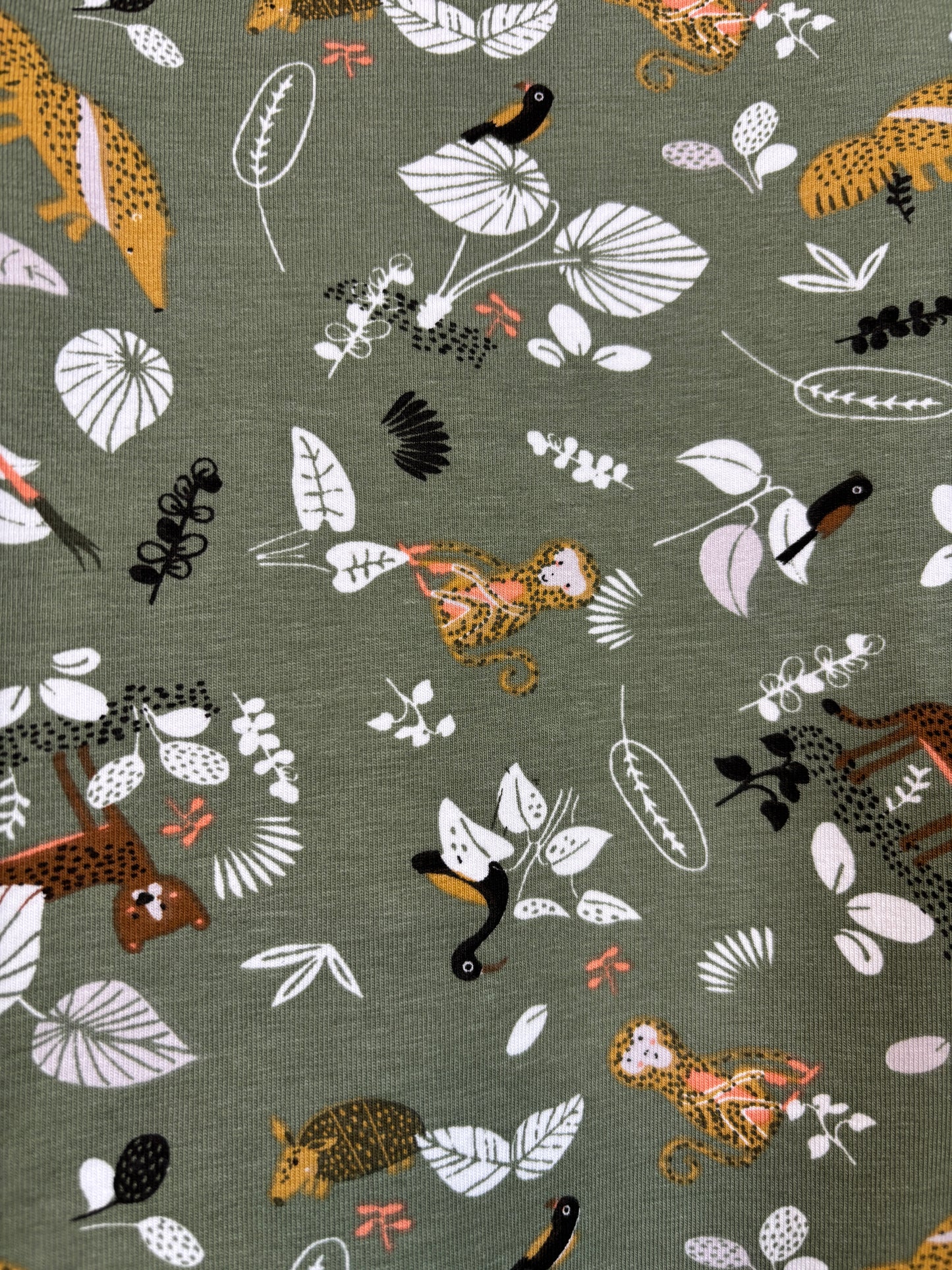 Body in cotone biologico – Fantasia Giungla Verde Salvia