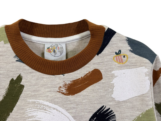 Felpa in cotone biologico felpato – Fantasia Pennellate