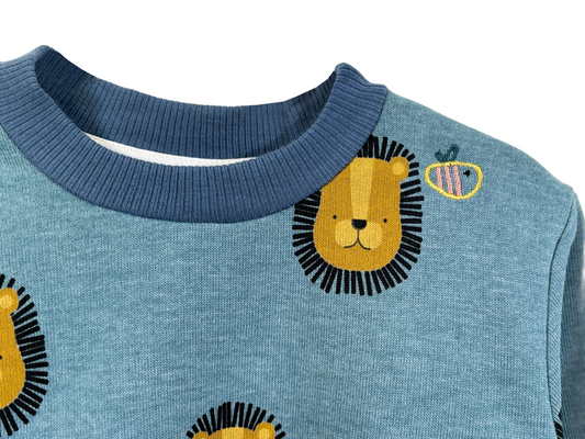 Felpa in cotone biologico felpato – Fantasia Leoni