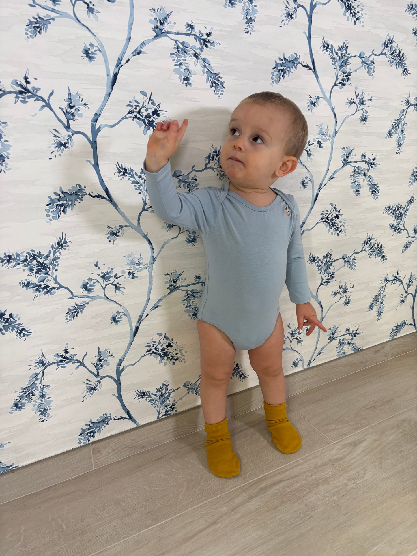 Body in cotone biologico - Celeste