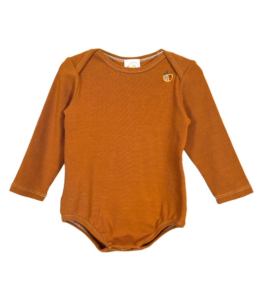 Body in cotone biologico a costine – Caramello