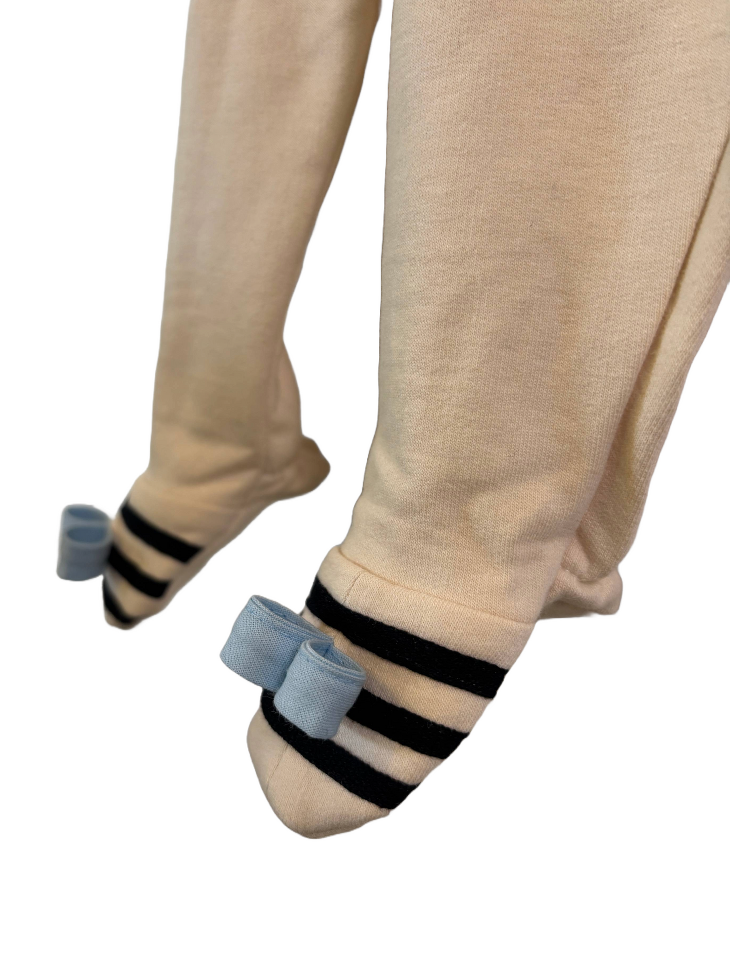 Pantalone lungo con piedini in cotone biologico felpato – Color Panna