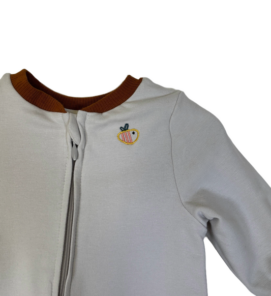 Tutina con i piedini in cotone felpato biologico - Grigio Chiaro