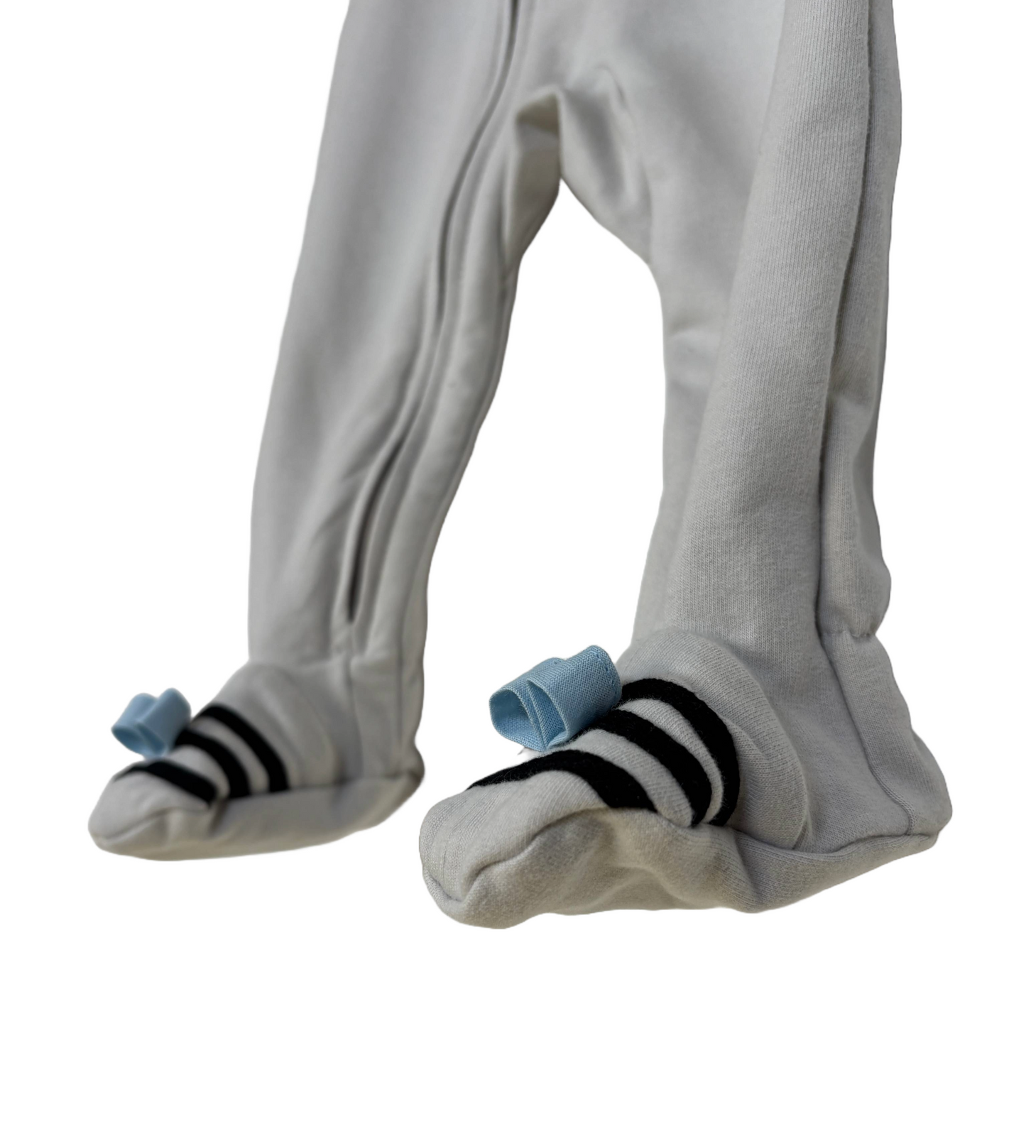 Tutina con i piedini in cotone felpato biologico - Grigio Chiaro