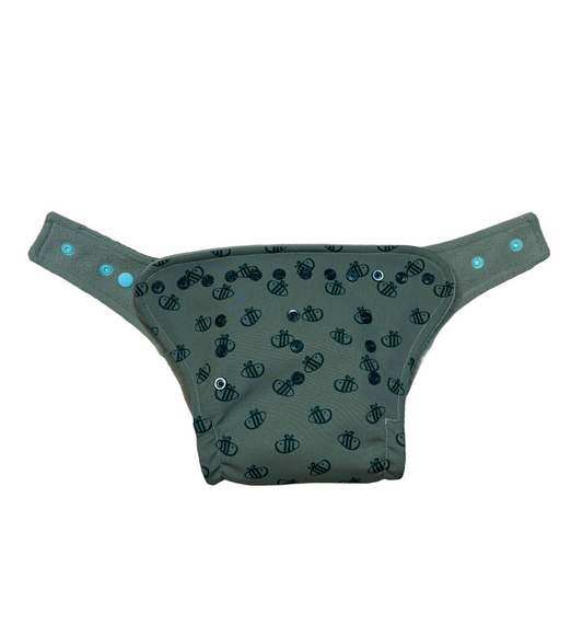 Pannolino lavabile - Verde Salvia con api