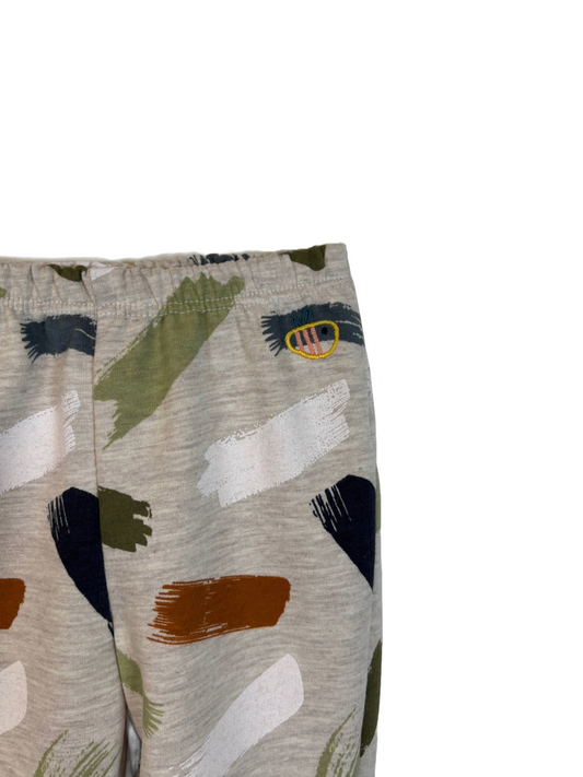 Pantalone lungo con piedini in cotone biologico felpato – Fantasia Pennellate