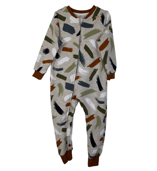 Tutina in cotone felpato biologico - Fantasia Pennellate