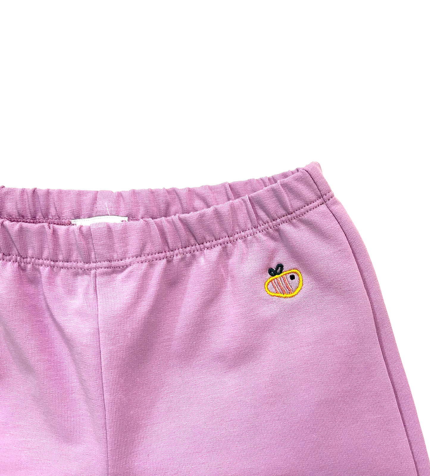 Pantalone lungo leggero in cotone biologico - Lilla con toppe frutta