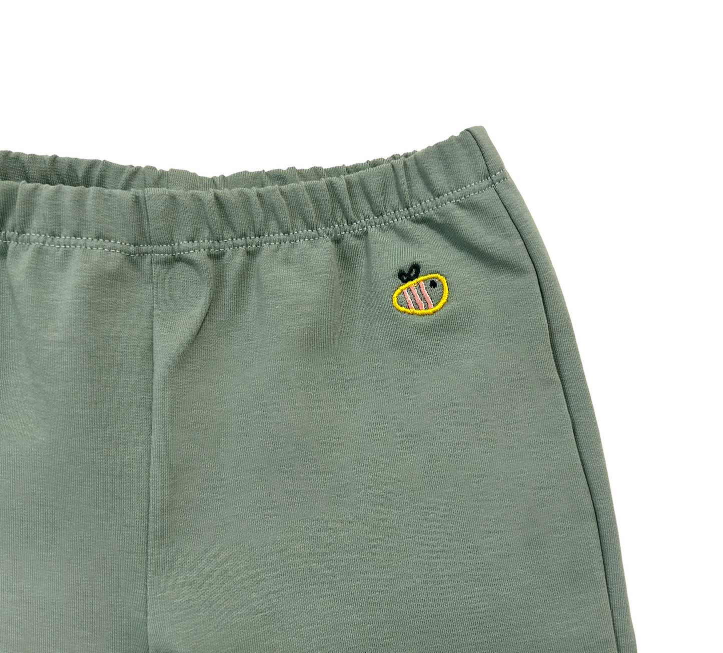 Pantalone lungo leggero in cotone biologico - Verde Salvia con toppe cantiere